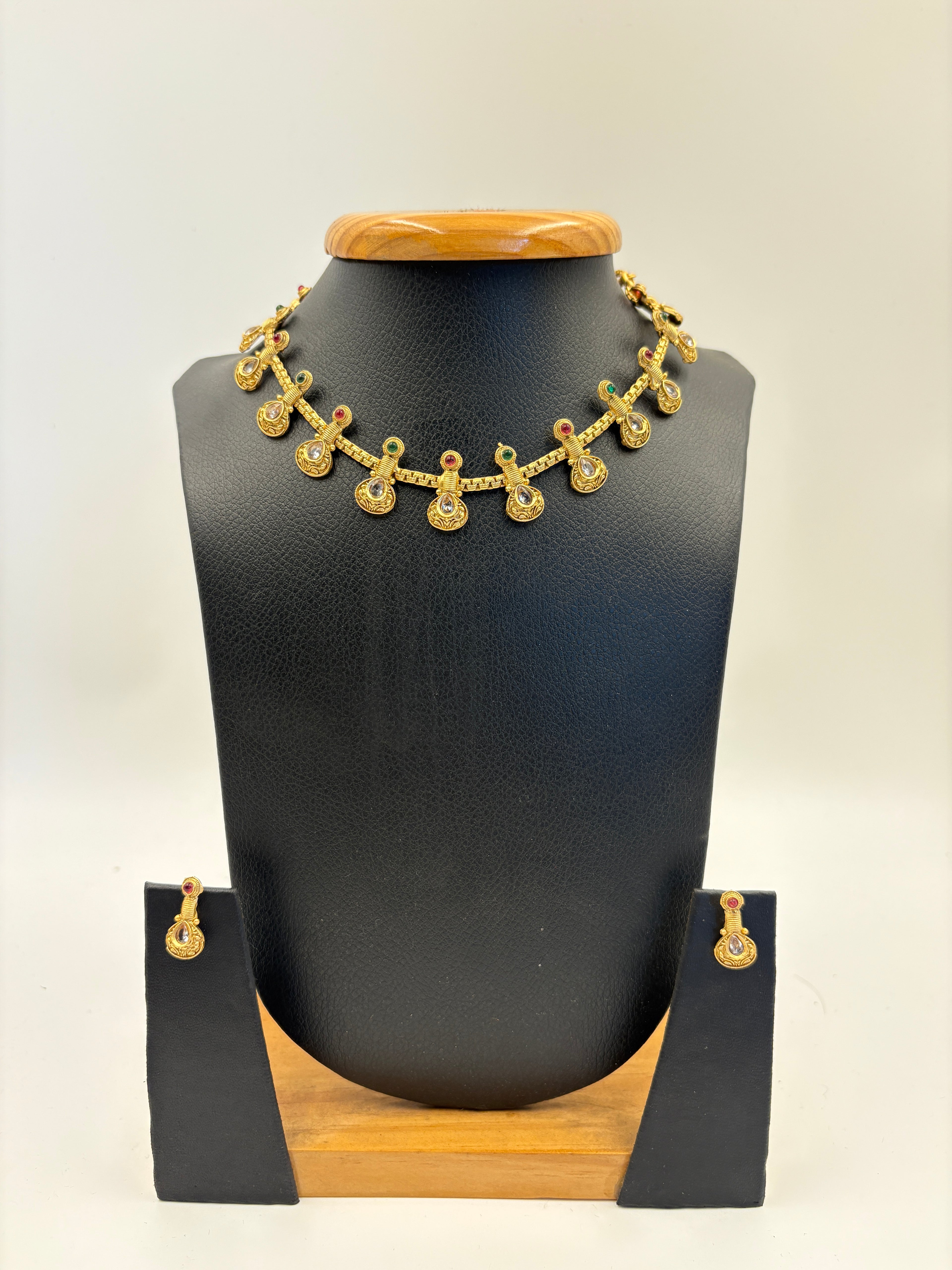 Temple Coin Drop Necklace Set