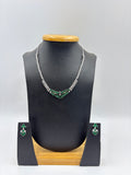 Green Stone Floral Necklace Set