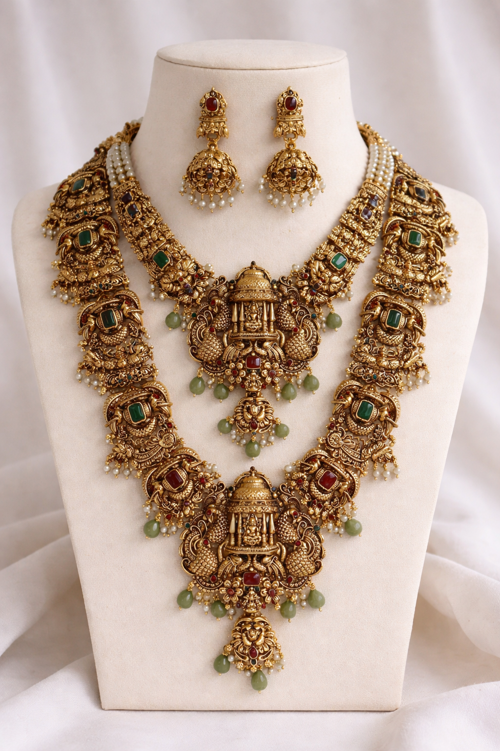 Temple Bridal Layered Necklace Set