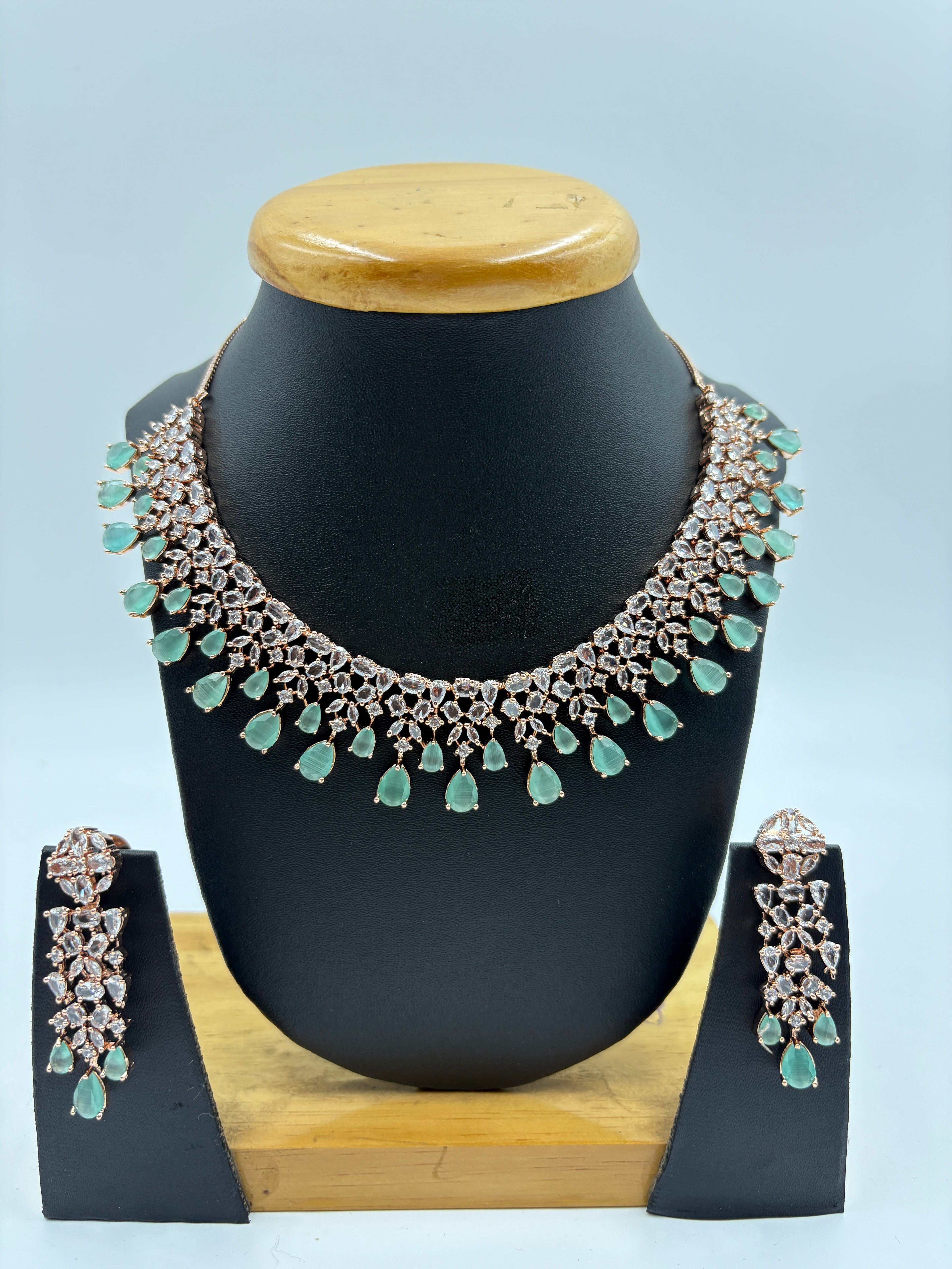 Classic Drop Stone Necklace Set