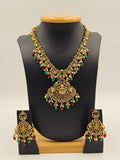 Temple Pendant Necklace Set with Lakshmi motif
