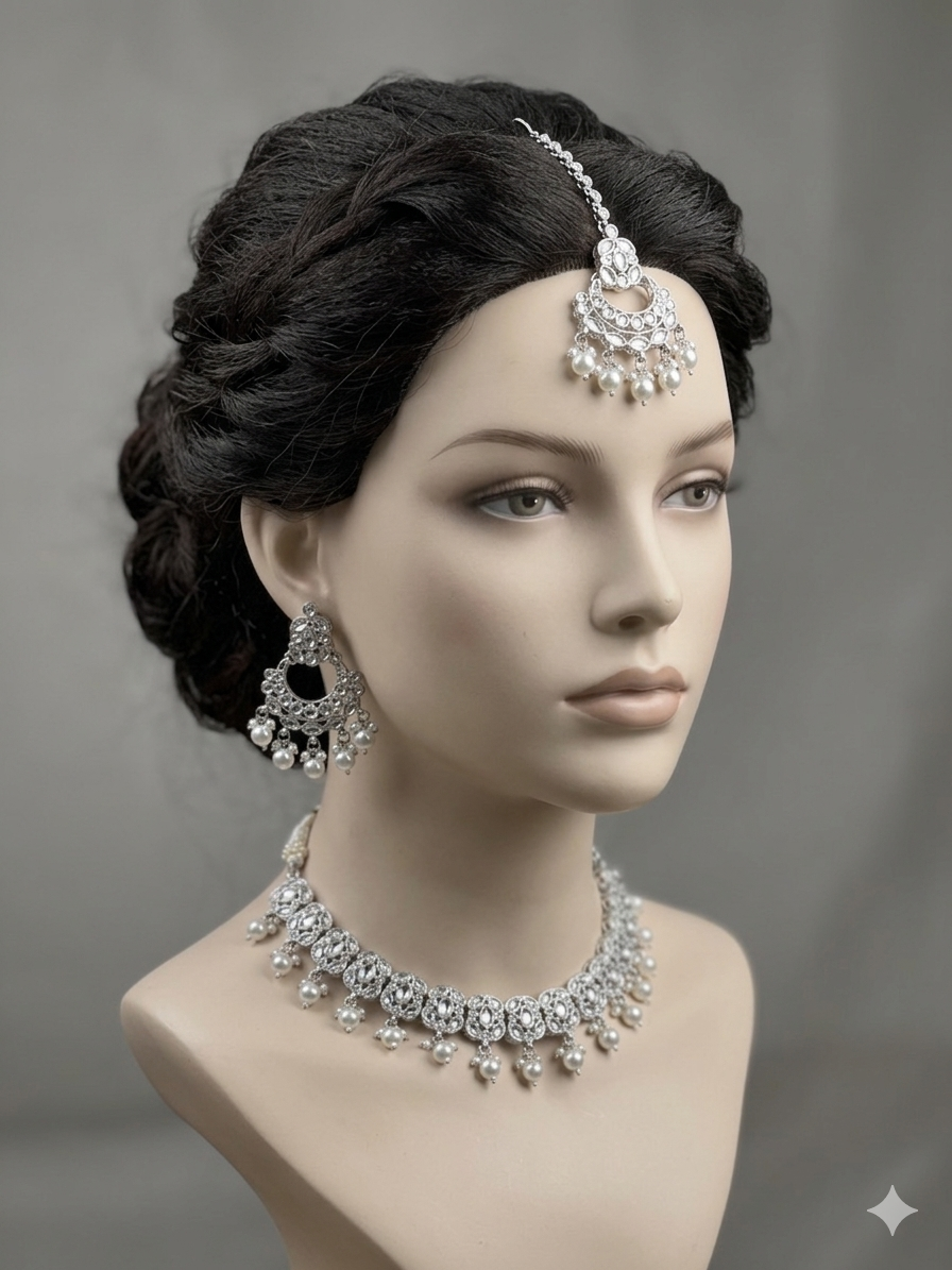 Royal Pearl Drop Choker Set