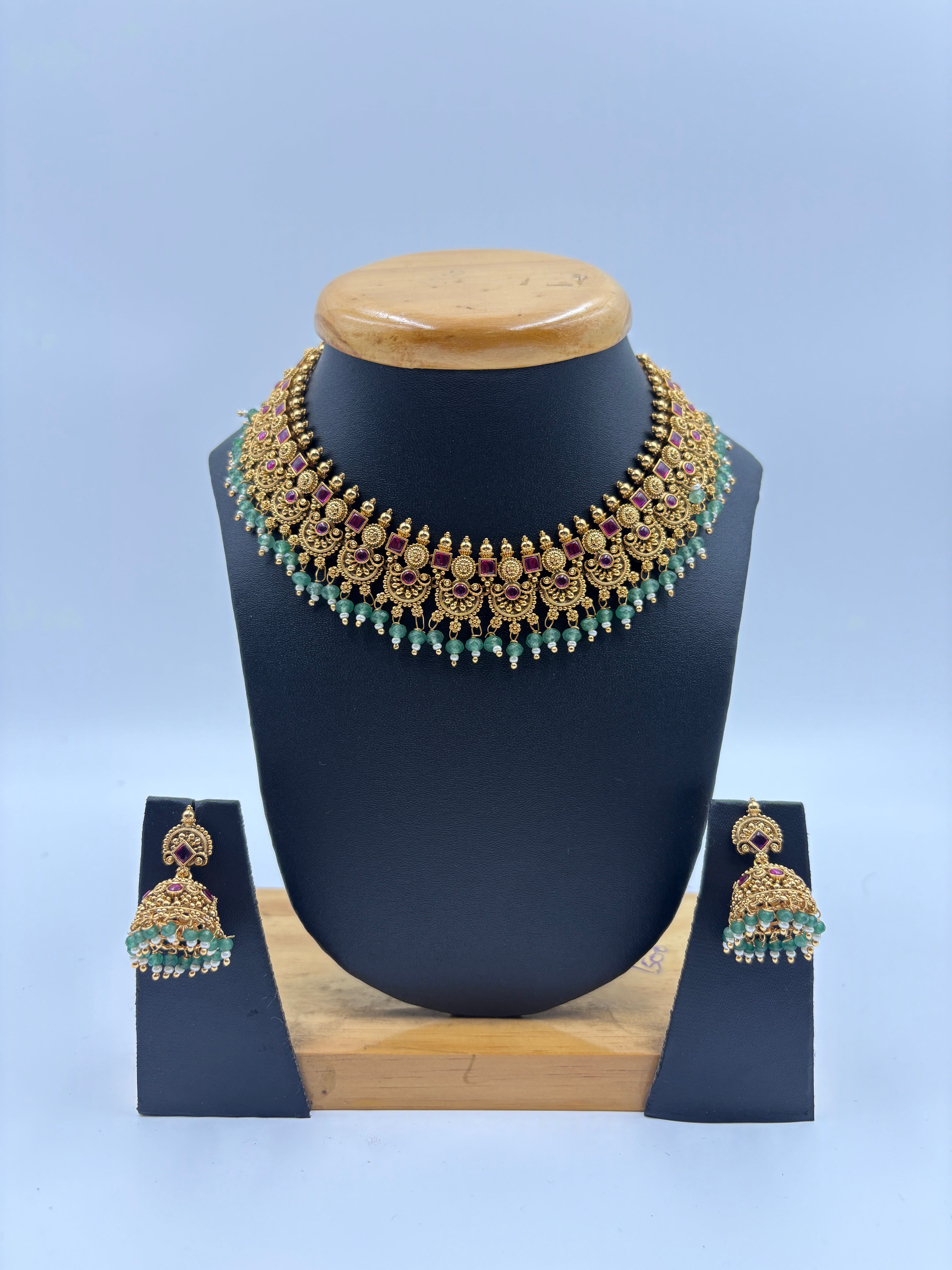 Temple Kundan Choker Necklace Set
